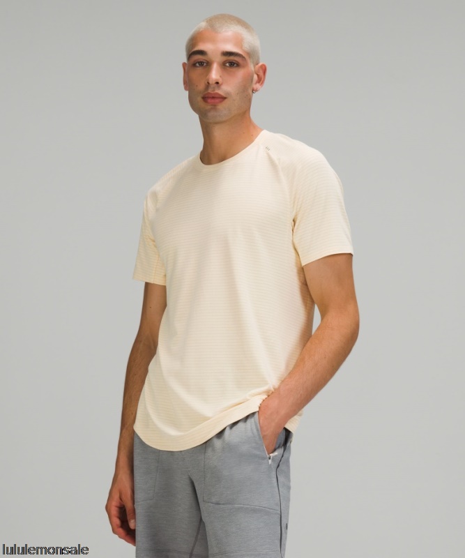 Lululemon Deutschland DELULU802 | Lululemon Deutschland Kurzarm-Trainingsshirt Aus Meliertem Zitronenfarbenem Chiffon Drysense